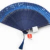 Handfächer Ai Kagetsu, Indigo-Blau -Japanisches Geschirr Store handfaecher ai kagetsu indigo blau