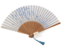 Handfächer Kiyomi, Blau 7 Handfächer Kiyomi, Blau – Bild 5