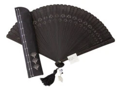 Handfächer Raundo Nidoru Sensu, Schwarz, Für Herren -Japanisches Geschirr Store handfaecher raundo nidoru sensu schwarz fuer herren 1