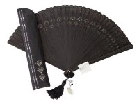 Handfächer Raundo Nidoru Sensu, Schwarz, Für Herren
