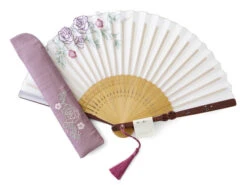 Handfächer Rozugade, Weiß -Japanisches Geschirr Store handfaecher rozugade weiss 1