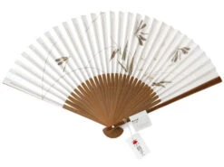 Handfächer Tsubame, Weiß -Japanisches Geschirr Store handfaecher tsubame weiss 1