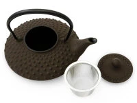 Japanische Teekanne Gusseisen Hira Arare, 0,5 L, Braun 11 Japanische Teekanne Gusseisen Hira Arare, 0,5 L, Braun – Bild 10