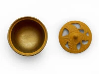 Japanisches Räuchergefäß Sakura, Gusseisen Gelb 6 Japanisches Räuchergefäß Sakura, Gusseisen Gelb – Bild 4