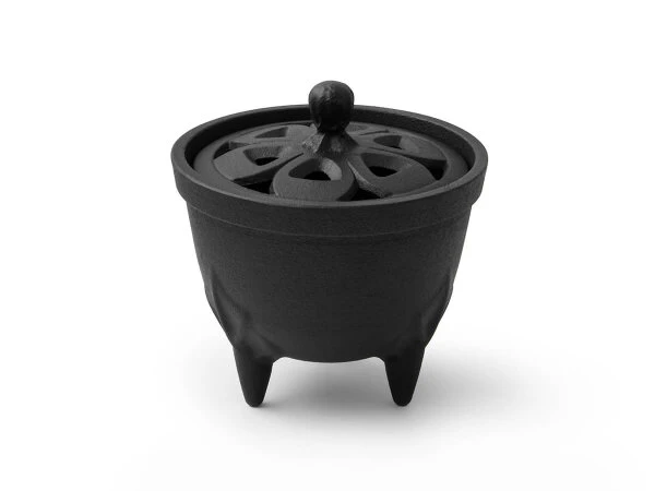 Japanisches Räuchergefäß Sakura, Gusseisen Schwarz 7 Japanisches Räuchergefäß Sakura, Gusseisen Schwarz – Bild 5