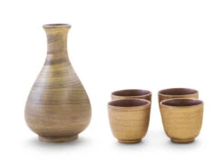 Sake Set Gold, 1 Karaffe, 4 Becher -Japanisches Geschirr Store sake set gold 1 karaffe 4 becher 1