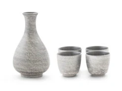 Sake Set Silber, 1 Karaffe, 4 Becher 15 Sake Set Silber, 1 Karaffe, 4 Becher -Japanisches Geschirr Store sake set silber 1 karaffe 4 becher 1