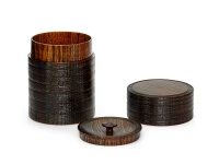 Teedose Urushi Nuri, Holz, Braun 6 Teedose Urushi Nuri, Holz, Braun – Bild 4