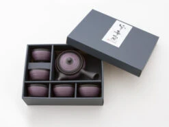 Teeservice Kurohira Murasakisujime, 6-teilig -Japanisches Geschirr Store teeservice kurohira murasakisujime 6 telig 1