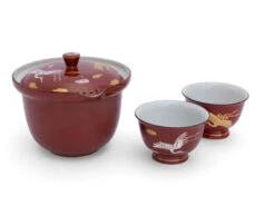 Teeservice Shiboridashi Akaji Kingin Tsuru -Japanisches Geschirr Store teeservice shiboridashi akaji kingin tsuru 1