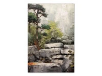 Wandbild Wabi Sabi #2, Japanischer Garten, Farbig 2:3