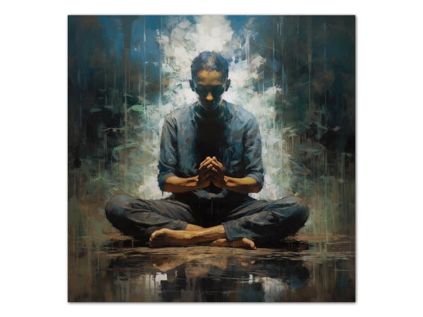 Wandbild Zazen #4, Japanische Meditation, Farbig, 1:1 5 Wandbild Zazen #4, Japanische Meditation, Farbig, 1:1 – Bild 3